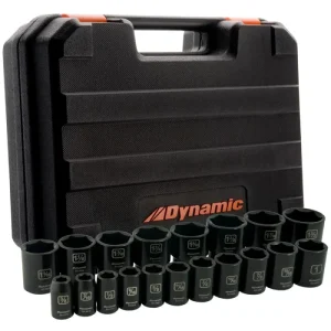 Dynamic Tools 1/2in Drive 19 Pieces 6 Point Standard SAE Impact Socket Set D018024