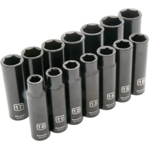Dynamic Tools 1/2in Drive 14 Piece 6 Point, Deep Impact, Metric Socket Set, 10mm – 23mm D018022