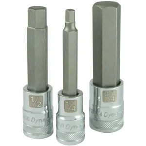 Dynamic Tools 1/2in Drive 8 Piece Long SAE, Hex Socket Set, 1/4in – 3/4in D018019