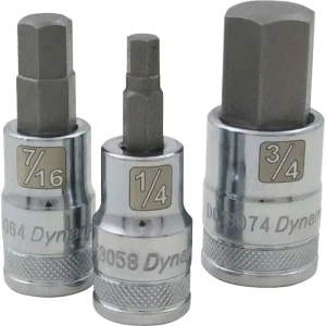 Dynamic Tools 1/2in Drive 8 Piece Standard SAE, Hex Socket Set, 1/4in – 3/4in D018018