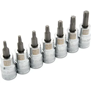 Dynamic Tools 1/2in Drive 7 Piece Standard, Torx Socket Set, T20 – T50 D018016