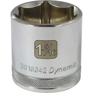 Dynamic Tools 1/2in Drive 6 Point SAE, 1-5/16in Standard Length, Chrome Finish Socket D016342