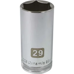 Dynamic Tools 1/2in Drive 6 Point Metric, 29mm Deep Length, Chrome Finish Socket D016229