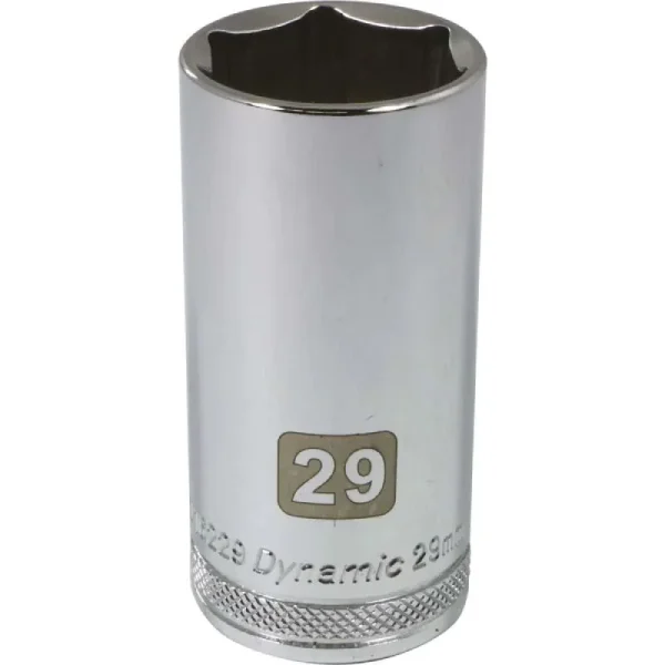 Dynamic Tools 1/2in Drive 6 Point Metric, 29mm Deep Length, Chrome Finish Socket D016229