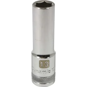 Dynamic Tools 1/2in Drive 6 Point Metric, 13mm Deep Length, Chrome Finish Socket D016213