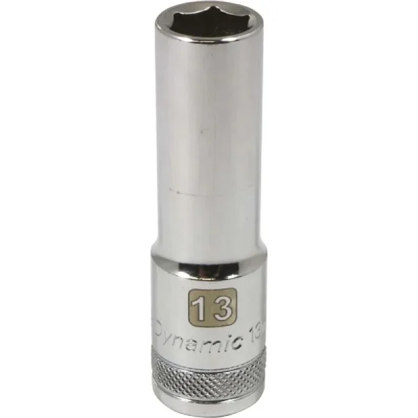 Dynamic Tools 1/2in Drive 6 Point Metric, 13mm Deep Length, Chrome Finish Socket D016213