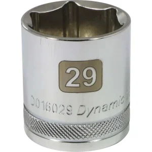 Dynamic Tools 1/2in Drive 6 Point Metric, 29mm Standard Length, Chrome Finish Socket D016029