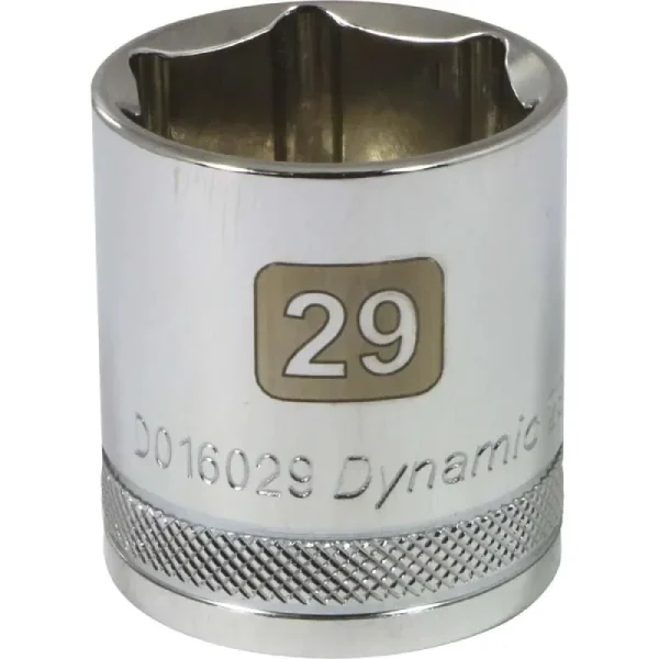 Dynamic Tools 1/2in Drive 6 Point Metric, 29mm Standard Length, Chrome Finish Socket D016029