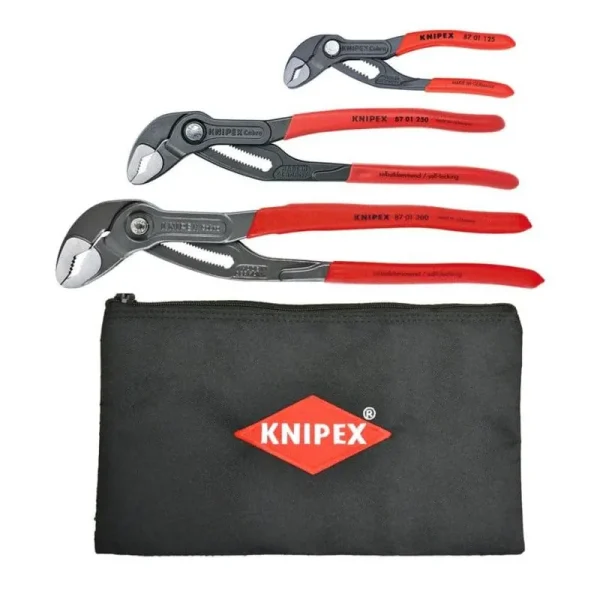 Knipex 3 Pc Cobra W/ Keeper 9K 00 80 122 US