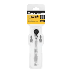 Titan Tools 1/4 in. Drive Micro Ratcheting Bit Driver 11333