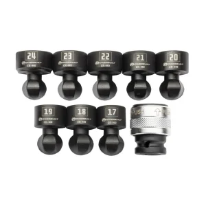 Powerbuilt 9 Piece 1/2in. Dr. Metric Quick-Change Swivel Socket Set With Adapter 643031ECE