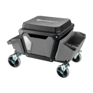 Powerbuilt Rolling Utility Seat with Side Trays and Drawer 941881ECE