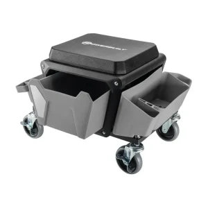 Powerbuilt Rolling Utility Seat with Side Trays and Drawer 941881ECE