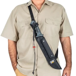 CAT 19in. Straight Machete / Saw With Sheath & Shoulder Strap 980692ECT