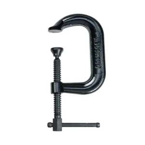 Palmgren 4In. Drop Forged Deep Throat C-Clamp W/ Black Oxide Spindle (400 Series) 9629512