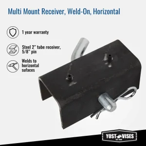 Yost Multi Mount Receiver, Weld-On, Horizontal