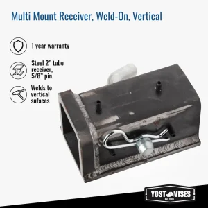 Yost Multi Mount Receiver, Weld-On, Vertical