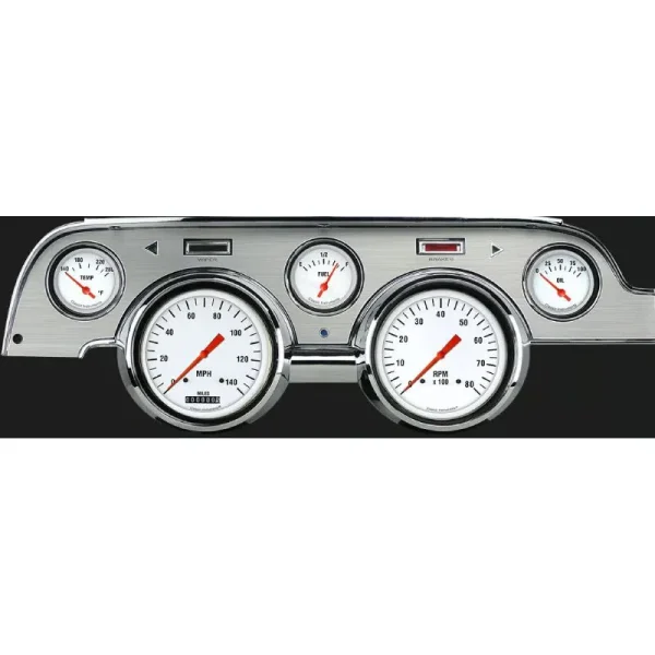 Classic Instruments White Hot Mustang 67-68 5 Gauge Brushed Aluminum MU67WHBA