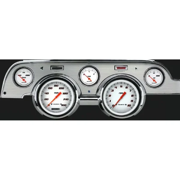 Classic Instruments Velocity White Mustang 67-68 5 Gauge Brushed Aluminum MU67VSWBA