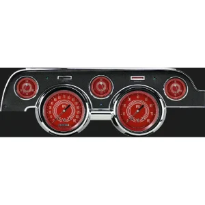 Classic Instruments V8 Red Steelie Mustang 67-68 5 Gauge MU67V8RS