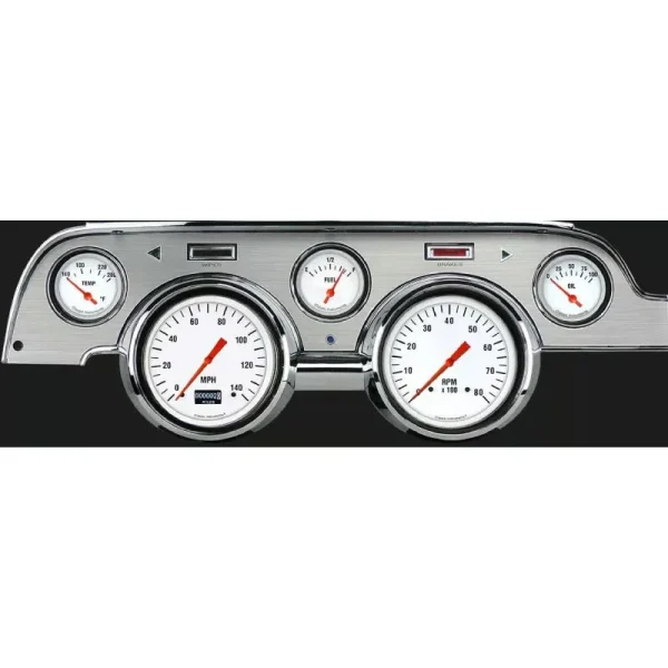 Classic Instruments White Hot ’67-68 Mustang OLED Brushed Aluminum MU67DWHBA