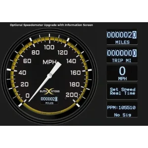 Classic Instruments Autocross Yellow Mustang 67-68 5 Gauge Brushed Aluminum MU67AXYBA