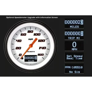 Classic Instruments Velocity White 1965 Mustang 3in Speedo and F/O/V/T MUVSW00
