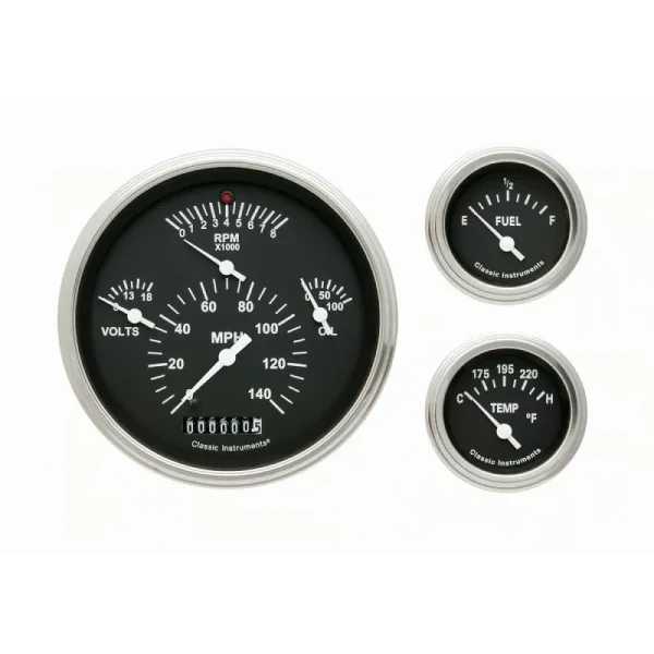 Classic Instruments 1957 Chevy Package Black CH01BSLF