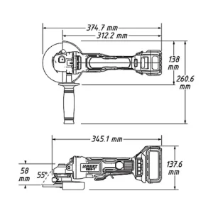 Hazet Cordless Right-Angle Grinder 9233-7