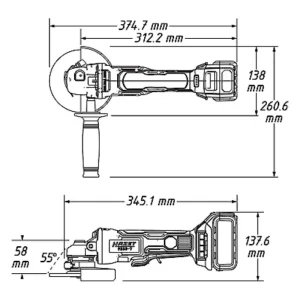 Hazet Cordless Right-Angle Grinder 9233-010