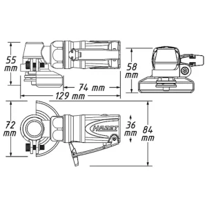 Hazet Mini Right-Angle Grinder 9033M-7