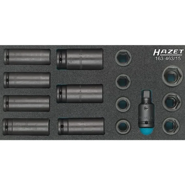 Hazet 15 Piece Impact Socket Set 1/2 in. Drive 163-463/15
