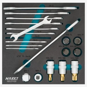 Hazet 20 Piece Wrench and Socket Set 163-211/20