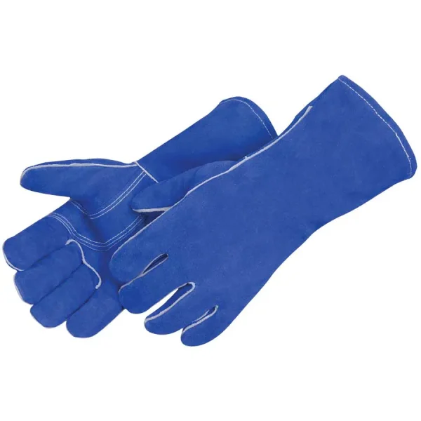 Liberty Safety 7344 LEATHER WELDER GLOVES BLUE PREMIUM SIDE SPLIT COWHIDE WELDER