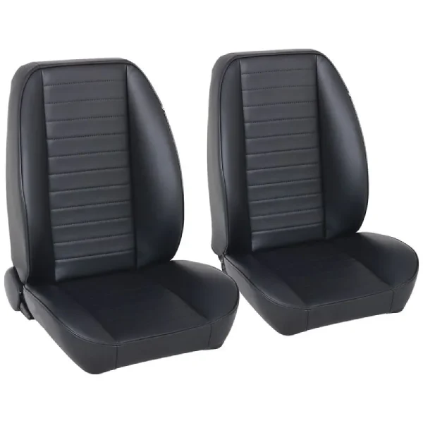 TMI So-Cal Bucket Seats with Bolsters, Black Yukon Cricket Vinyl 47-9460-6470