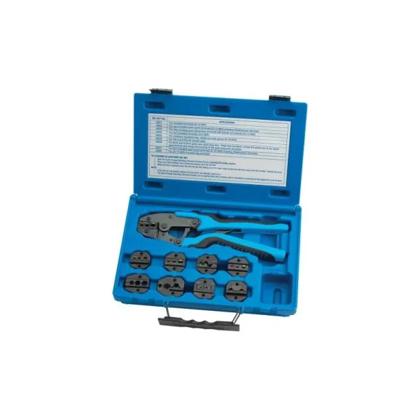 S&G Tool Aid Quick Change Ratcheting Terminal Crimping Kit w/9 Die Sets 18980