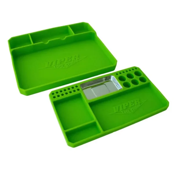 Viper Tool Storage 2-Piece Flexible Parts Tray Set, Lime Green V2FPTLG