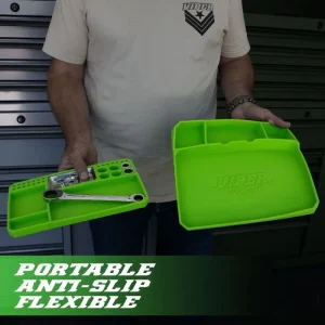 Viper Tool Storage 2-Piece Flexible Parts Tray Set, Lime Green V2FPTLG