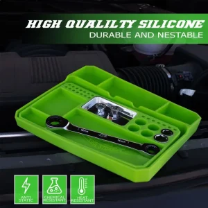 Viper Tool Storage 2-Piece Flexible Parts Tray Set, Lime Green V2FPTLG