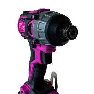 The Original Pink Box 20V Lithium-Ion Brushless Cordless Impact Driver with 2Ah Battery, Pink PB20VD