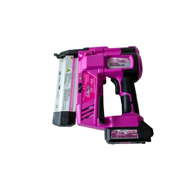 The Original Pink Box 20V Lithium-Ion Cordless Brad Nailer with 2Ah Battery, Pink PB20VNG_2AH_CHRGR