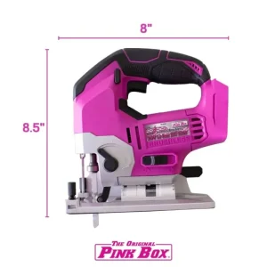 The Original Pink Box 20V Lithium-Ion Jig Saw with 2Ah Battery, Pink PB20VJIG_2Ah_CHRGR