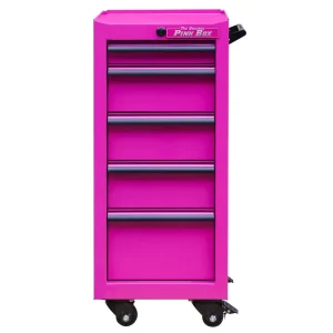 The Original Pink Box 16-in 5-Drawer 18G Steel Rolling Tool/Salon Cart, Pink PB1605R