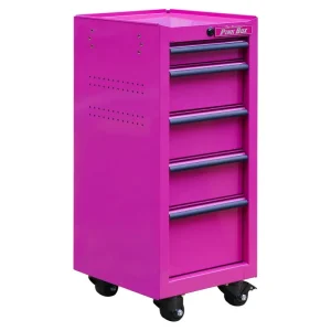 The Original Pink Box 16-in 5-Drawer 18G Steel Rolling Tool/Salon Cart, Pink PB1605R