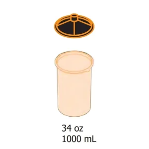 Devilbiss DeKups Evo 34 oz Cup – 125 Micron Lid 50 pc Kit 802226