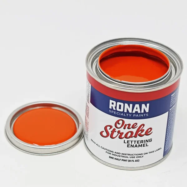 Ronan One Stroke Pin Striping Enamel Red Orange 1/4 Pint