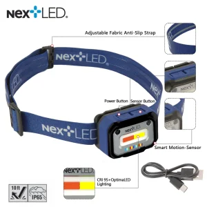 NextLED Professional CRI 95+ Rechargeable Detailing Headlamp with Motion Sensor – NT-2143C-B