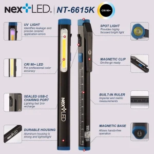 NextLED CRI 95+ Rechargeable Spot Flood and UV Detailing Pen Light – NT-6615K