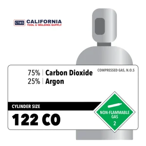 75 Carbon Dioxide, 25 Argon, 122 CO, Industrial, High Pressure Steel (HPS), CGA 580