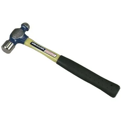Vaughan FS224 Ball Pein Hammer, Forged Head, Straight Fiberglass Handle, 14 1/2 in, 2.13 lb 1 EA
